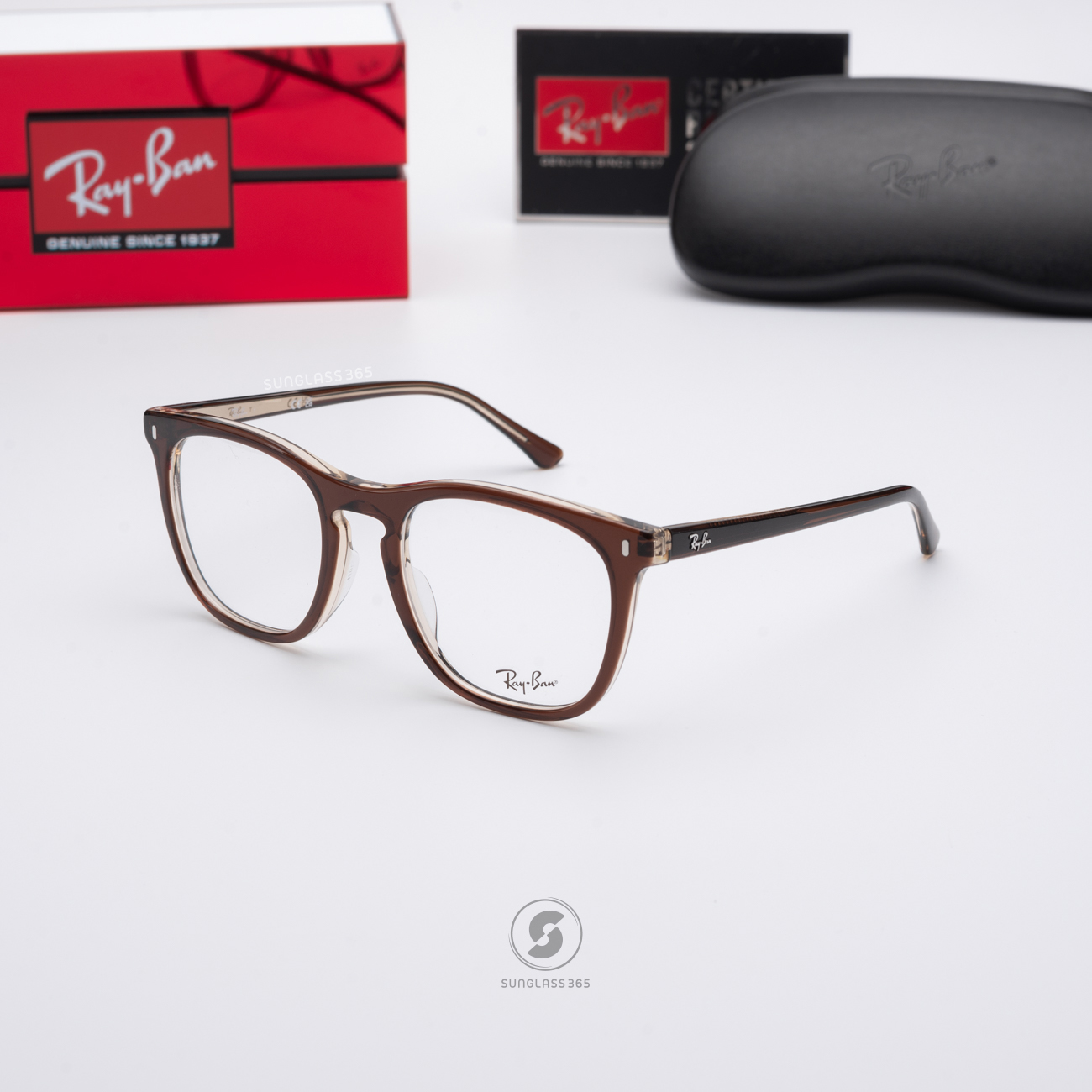 Ray-Ban RX2210VF 8365 Brown on Transparent Light Brown