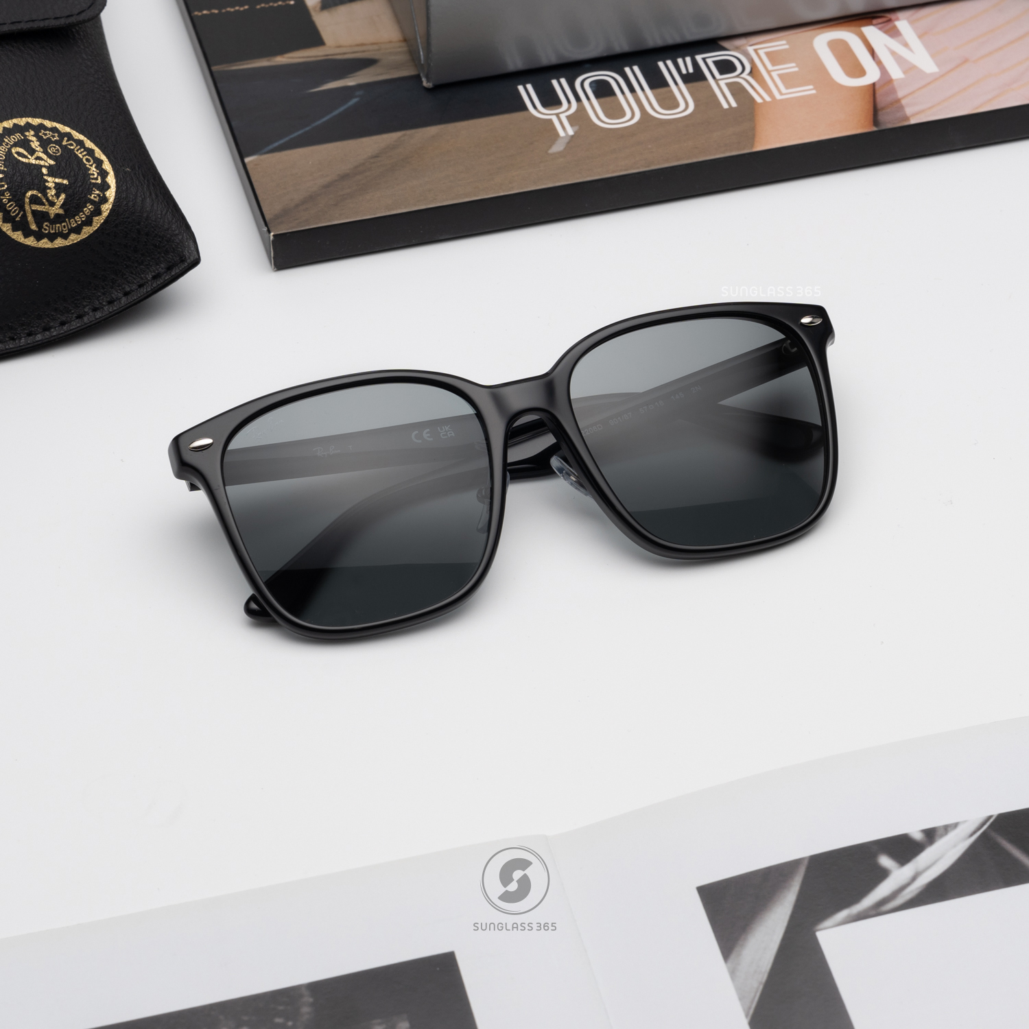 แว่นกันแดด Ray-Ban Wayfarer RB2206D 901/87 Black / Dark Grey