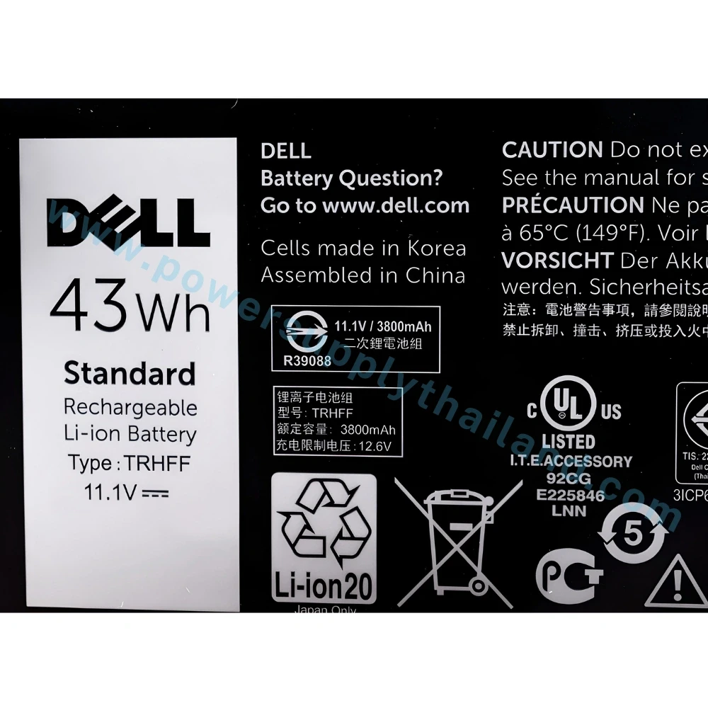 Battery Dell TRHFF 3-Cell 43Whr Original ลด ราคา พิเศษ แบตเตอรี่ โน๊ตบุ๊ค Dell Inspiron 5447 5448 Latitude 3450 3550 ตรงรุ่น