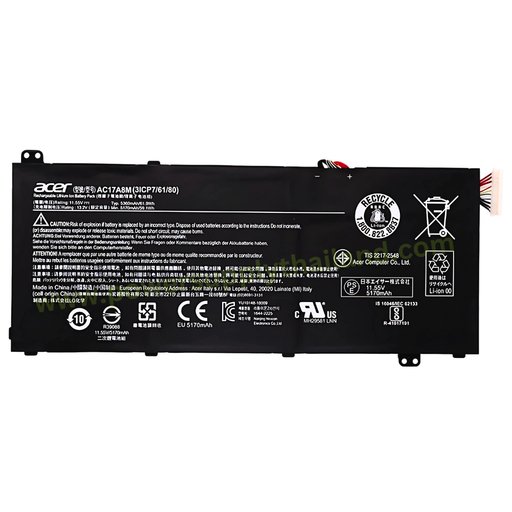 Battery ACER AC17A8M 11.55V 61.9Wh Original ตรงรุ่น แบตเตอรี่ ACER TMX315-51-m-74HP กำลังไฟ 61.9Wh ตรงรุ่น ตรงสเปค ลด ราคา พิเศษ